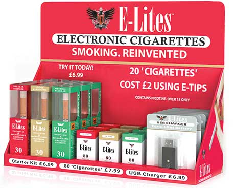 E-Lites is made with both the retailer and consumer in mind and is intended to look as realistic as possible, CEO Adrian Everett said. One E-Lites set-up provides for between 30 and 40 cigarette-style “smokes”, which works out at around £2 for the equivalent of 20 cigarettes for the consumer while delivering high margins for the retailer, he added.