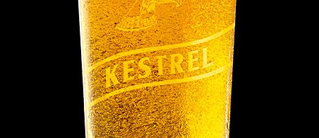 Beer brand flies back LAGER brand Kestrel, which appeared on shelves and in bars across the UK in the 1980s and 90s relaunched last month with a full range of lagers promised, and a new Scottish connection.