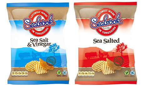 Seabrook’s new-look packaging points to the brand’s Yorkshire heritage, while Walkers sends Gary Linker off on his tractor to source British ingredients.