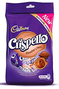 CADBURY’s Crispello, a milk chocolate-covered crispy wafer shell with a creamy filling, is now available in a 120g bag.