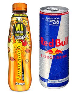 Lucozade and Red Bull