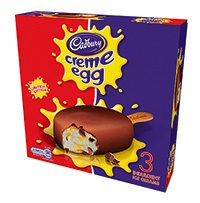 Cadbury Creme Egg stick  was one of a series of seasonal, brand licensed ice cream lines produced by Fredericks ahead of Easter. 