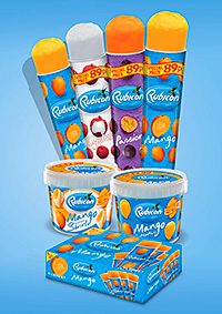 Rubicon’s tropical fruit drinks transformed into lollies and ice cream.