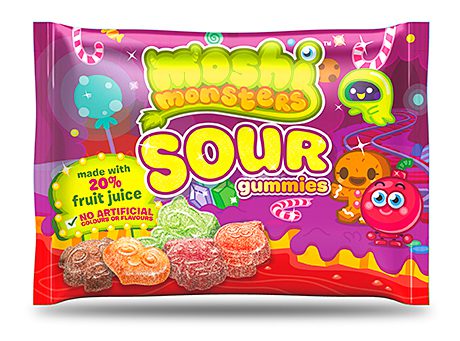 Bazooka Candy Brands added Moshi Monsters Sour Gummies to its range earlier this year. Price-marked packs of Big Baby Pop and Juicy Drop Pop have also recently been introduced. 