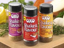 Shakin’ all over A new product designed to help hard-pushed families get a delicious meal on the table is the latest innovation from Oxo. Shake & Flavour is a shaker pack filled with fine seasoning granules that can be sprinkled into food before or during the cooking process. They can also be shaken on at the end, as a finishing touch before serving.