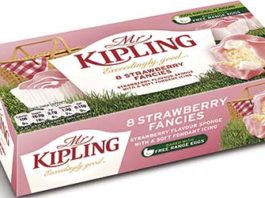 Mr K brings out the shades TO get shoppers in the mood for Wimbledon and strawberries and cream, Mr Kipling has a new summery, limited-edition cake. Strawberry Fancies are light sponges with a vanilla topping, beneath soft strawberry-flavoured icing. The new line’s pink packaging features a picnic basket on lush grass.