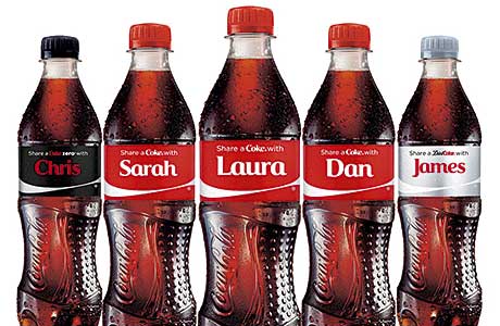 A bottle of the biggest soft drink brand in the world and it’s got your name on it. Over the summer, more than 1bn packs of Coca-Cola, Diet Coke and Coca-Cola Zero in Europe will carry consumer names .