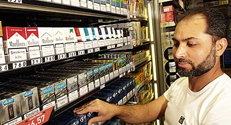 Small stores will have to comply with the tobacco display ban from 6 April  2015. Until then they have a tobacco marketing advantage over large stores such as supermarkets who were required to implement the  ban in late April this year.