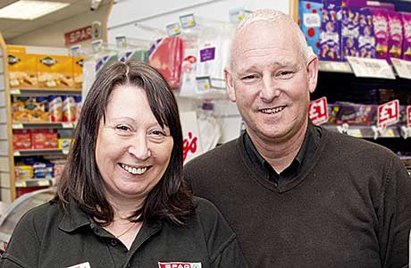 Margaret and Billy Kay – award-winning retailers at Spar, South Street in Greenock. Times are tough and every night’s a night in for the store’s customers, said Billy.