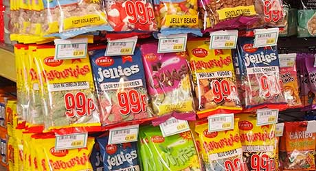 Branded and value hanging bags – among the confectionery favourites at Spar Forfar.