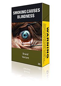 A tobacco industry mock-up of how standardised packaging might change the look of cigarette packs. A new report from the Centre for Economic Business Research suggests many small independent retailers would close if standardised packaging were introduced.