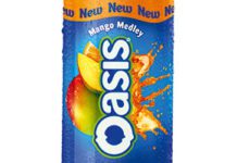 OASIS has gone all tropical with its new flavour, Mango Medley, designed to appeal to the drink’s core target audience of 16-24 year olds