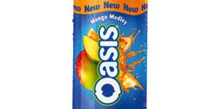 OASIS has gone all tropical with its new flavour, Mango Medley, designed to appeal to the drink’s core target audience of 16-24 year olds