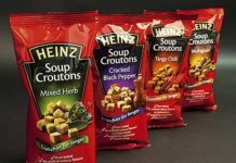HEINZ has a new range of crunchy croutons designed to complement its soups. They’ll be manufactured, marketed and sold under licence by Chaucer Foods, specialists in bread-related products.