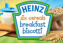 BISCOTTI for babies’ breakfasts is one of the innovations in Heinz’s infant range. There are also pots of porridge and fruit and improved cereal recipes.