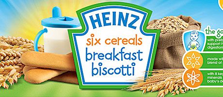 BISCOTTI for babies’ breakfasts is one of the innovations in Heinz’s infant range. There are also pots of porridge and fruit and improved cereal recipes.