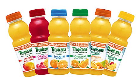 Tropicana is promoting its singe-serve bottles as a breakfast-on-the-go option that is also one of a busy consumer’s five a day.