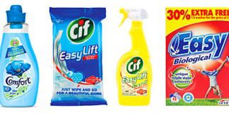 Comfort has added “odour defence technology” to make sure that the scent of laundry is the correct one. Cif has added wipes to its Easy Lift range of household cleaning products. Easy – owned by Jeyes – targets shoppers on a budget with a competitively priced range of cleaning basics.