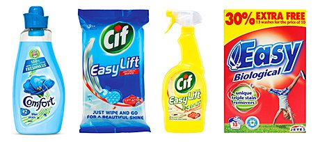 Comfort has added “odour defence technology” to make sure that the scent of laundry is the correct one. Cif has added wipes to its Easy Lift range of household cleaning products. Easy – owned by Jeyes – targets shoppers on a budget with a competitively priced range of cleaning basics.