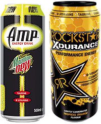 Amp from Mountain Dew contains more caffeine than the original, plus B vitamins and taurine.. Rockstar, the energy drink marketed by AG Barr, is adding a new flavour to its Xdurance variety - Rockstar Xdurance Tropical Orange.