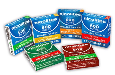 Nicolites – available in a full range of nicotine strengths (high, medium, low and zero) and in tobacco, menthol and cherry flavours. The brand plans a major marketing push from later this month.