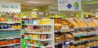 Pictured above, Scotmid’s new value-led store at Prestonpans provides more economy offers as well as an increased range of local products. And, pictured right, the new Stuart’s in-store butcher counter at the South Queensferry Scotmid.
