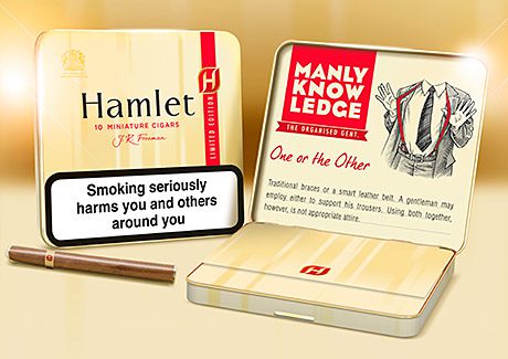 Hamlet Miniatures 10 tins are available in four different limited-edition packs – featuring Manly Knowledge advice inside the lid. The packs are available nationally from the beginning of this month.