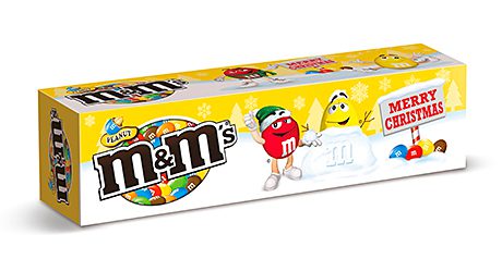 Selection boxes and tubes of recognised brands provide gifts for children and others. The year the M&M’s and M&M’s &Friends lines  feature brightly coloured packs.