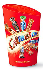 The Celebrations brand from Mars comes in a range of sizes and pack styles. 