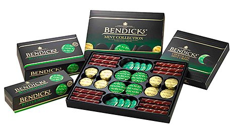 Confectionery gifts for grown-ups including: after-dinner mints in the Bendicks range from Storck,