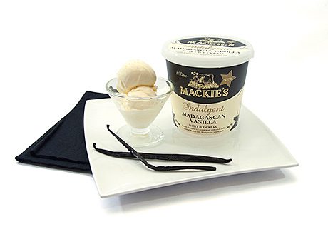 One of Mackies’ new indulgent flavours, above, launched earlier this year, is made with Madagascan vanilla.