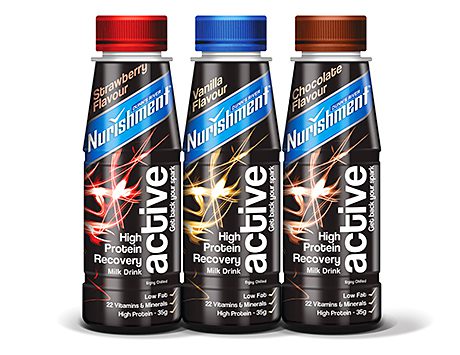 Nurishment, a low-fat, milk-based drink designed to be consumed after sport or vigorous exercise.