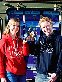 Lizzie Neyland and Jonathan le Galloudec of Help for Heroes with new Help for Heroes endorsed Tennent’s Original Export.