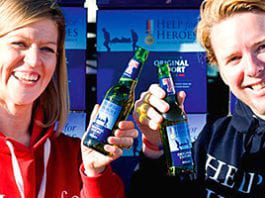 Tennent’s – Saying cheers to the heroes Lizzie Neyland and Jonathan le Galloudec of Help for Heroes with new Help for Heroes endorsed Tennent’s Original Export.