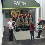 Island dream – Makeover for Benbecula independent Ronald Maclennan, right, helps some very important people cut the ribbon at Maclennan’s Supermarket on Benbecula.