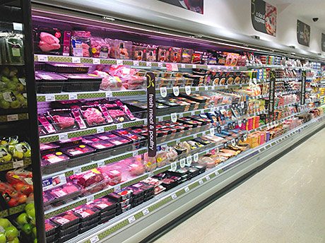 Meat and other chilled foods take up a 15.5m run of chillers at the Benbecula store.