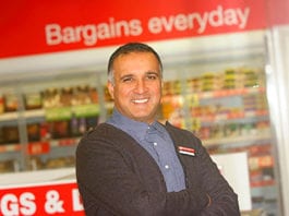 Discount debut – Family Shopper stores Owner Shahid (Mo) Razzaq, above, at his new Family Shopper store in High Blantyre. The store has been built in part of what was the Whistleberry Hotel. Sales are good but, at the launch, Mo reckoned they’d increase considerably once the unit’s drinks licence was in place.
