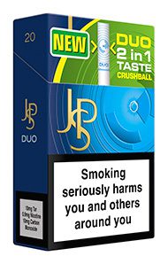 JPS Duo an example from the growing range of capsule technology cigarettes now available in the UK tobacco market.