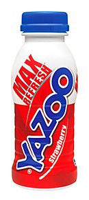 Strawberry Yazoo. Strawberry and Chocolate are the best-selling flavoured milk flavours.