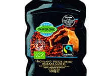Discounter Lidl, which has been growing in Scotland, has its own range of Fairglobe products that carry the Fairtrade mark. Included in the Fairglobe range are milk chocolate, dark chocolate, cookies, instant coffee, tea bags, bananas, orange juice and one of the company’s Cabernet Sauvignon wines.