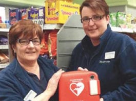 Life saving retail A life-saving defibrillator, in store at Scotmid, Torrance.