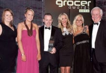 Terry and the team from Nisa Extra, Linwood receive the Champion of Beer Award at the Scottish Grocer Awards 2103.