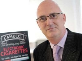 Debating a code for e-cigs adverts John Dunne, head of UK sales for Gamucci e-cigarettes, at retail launch activity earlier this year. The firm has now joined with other companies to respond to the debate on marketing regulation.