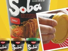 Special draining cap for instant noodles Nissin Soba Noodles