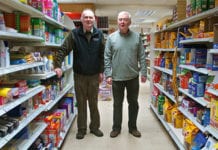 Freddy and Bobby Nield in their Kingussie Costcutter shortly before they retired after 37 years in the business. The store will now become a Co-op.