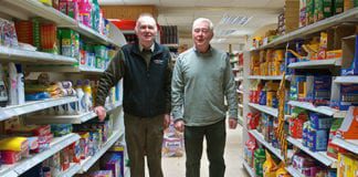 Freddy and Bobby Nield in their Kingussie Costcutter shortly before they retired after 37 years in the business. The store will now become a Co-op.