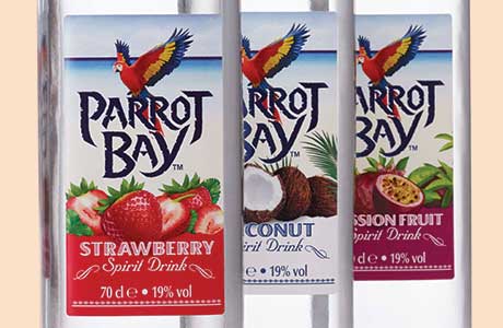 Flavoured spirit drinks take flight Parrot Bay Flavoured Spirit Drinks