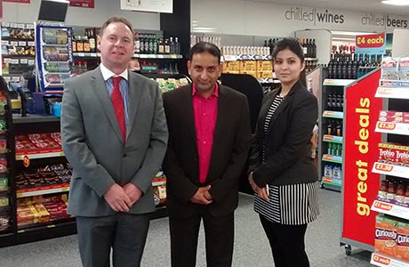 left to right: John Miller, One Stop Franchise Head of Operations, Mr Mirza and Sam Ali, new One Stop franchisees