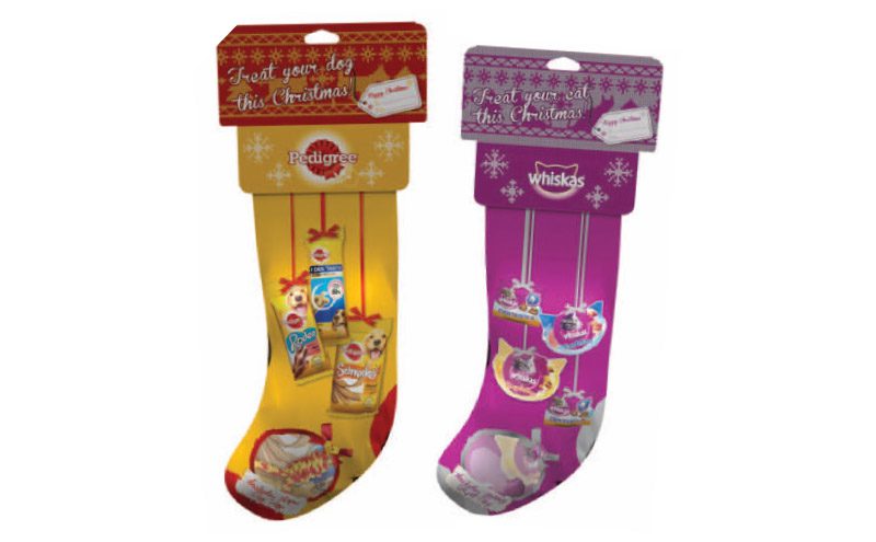 Dogs and cats have their own Christmas stockings.