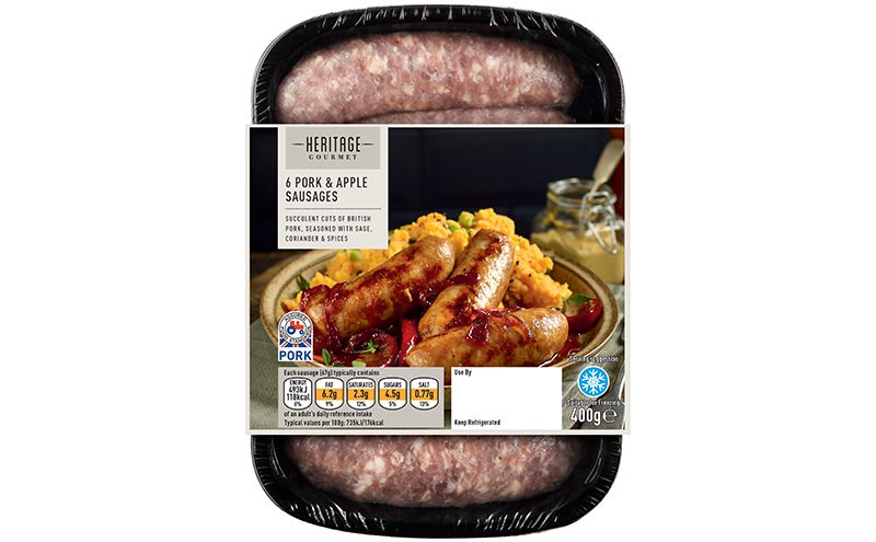 Gourmet Pork and apple sausages